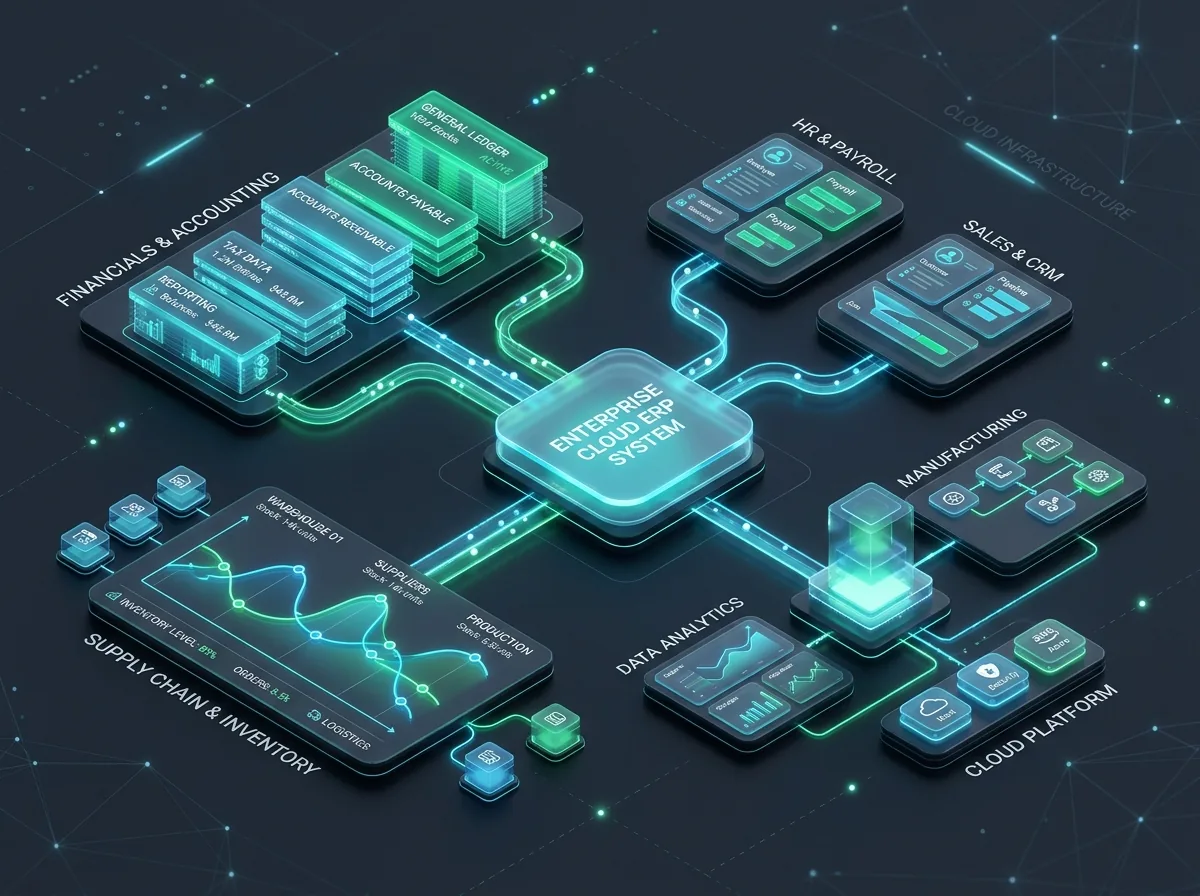 Nexus Tech cloud ERP multi-branch inventory ledger and bookkeeping software dashboard
